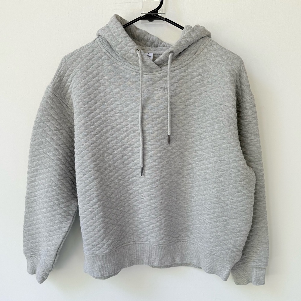 Zyia Active Quilted Gray Diamond Hoodie size medium